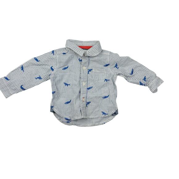 Baby Boden Other - Baby Boden Striped Collared Whale Shirt